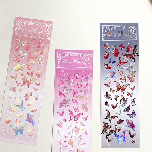 Deco Stickers - Y2K Glitter Butterflies - Kpop DIY - 1 Sheet