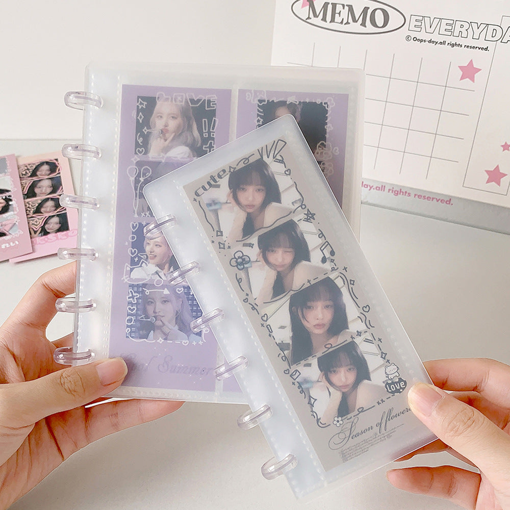 Photobooth Selfie Binder - 10 inserts, 1 column/2columns - Kpop Photobooth Selfie Album - Transparent