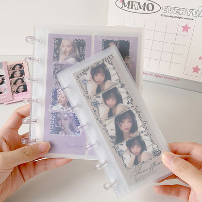 Photobooth Selfie Binder - 10 inserts, 1 column/2columns - Kpop Photobooth Selfie Album - Transparent