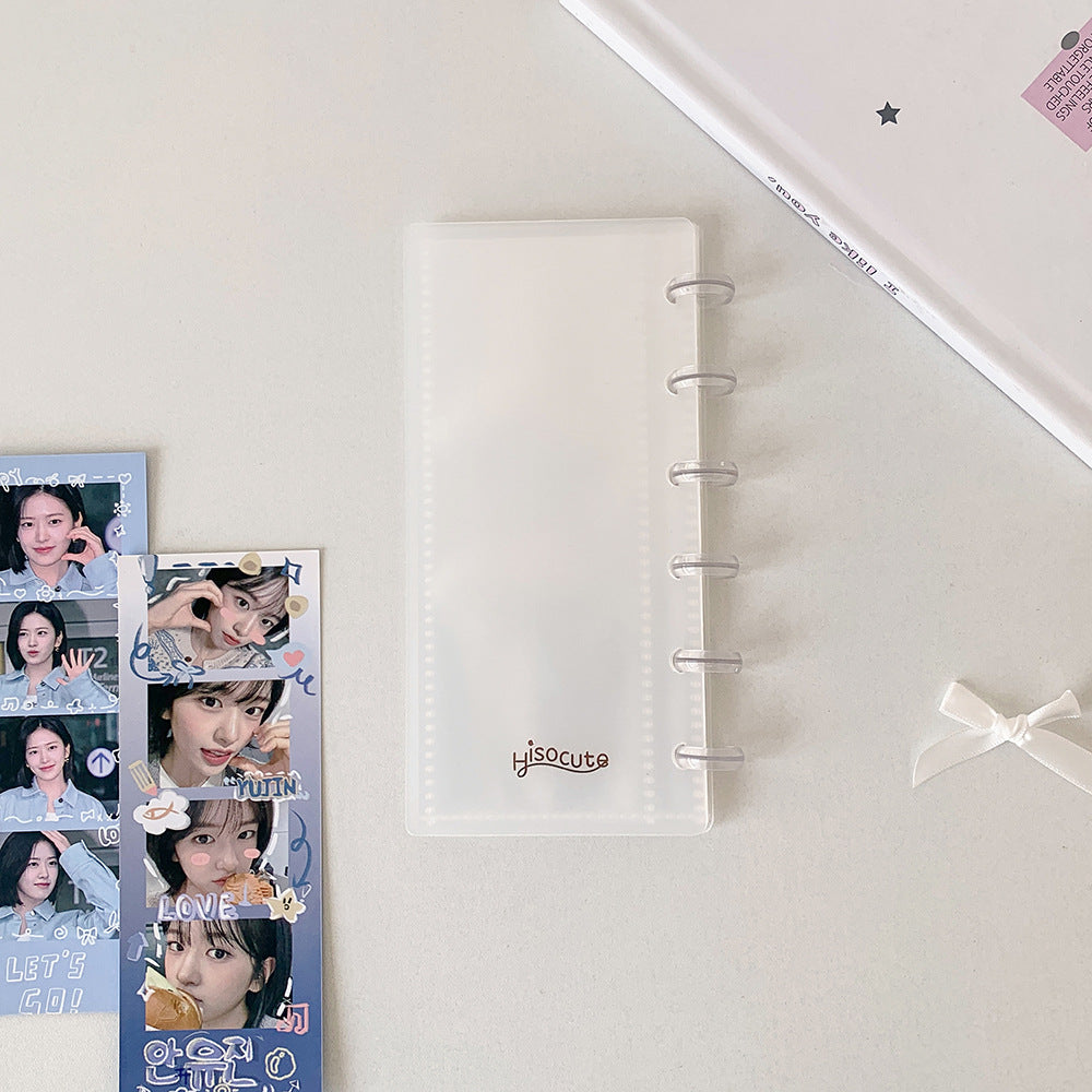Photobooth Selfie Binder - 10 inserts, 1 column/2columns - Kpop Photobooth Selfie Album - Transparent