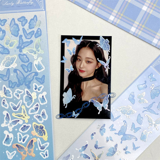 Deco Stickers - Y2K Glitter Butterflies - Kpop DIY - 1 Sheet