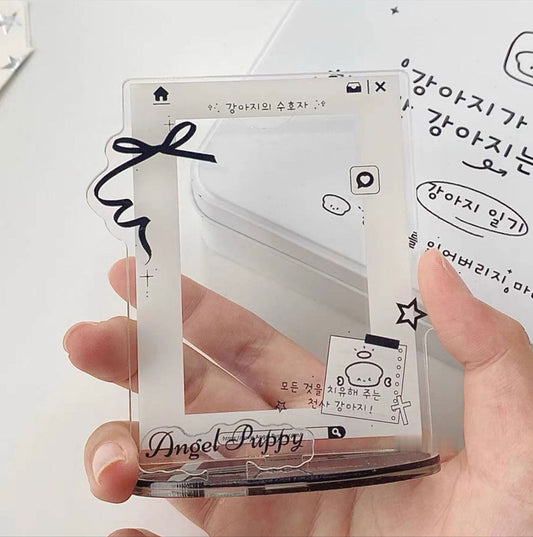 Photocard Stand - Acrylic Display Case for Kpop Photocard  Display - B&W Angel
