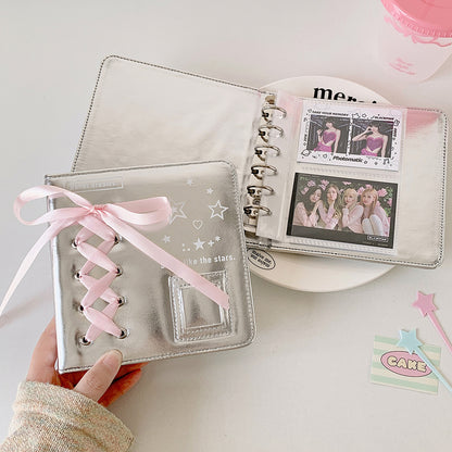 Photocard Album - 2 or 4 cards/page - Kpop Photocard Collection - Balletcore Silver Leather