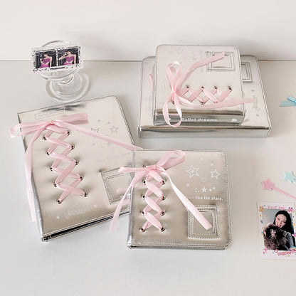 Photocard Album - 2 or 4 cards/page - Kpop Photocard Collection - Balletcore Silver Leather